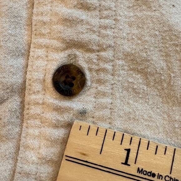 Woolrich Shirt Mens Size XL Beige Chamois Flannel Button Up Long Sleeve *FLAW* - Picture 10 of 10